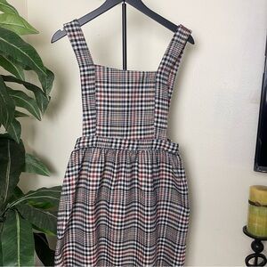 DownEast Checkered Midi Dress - Black, Red, White